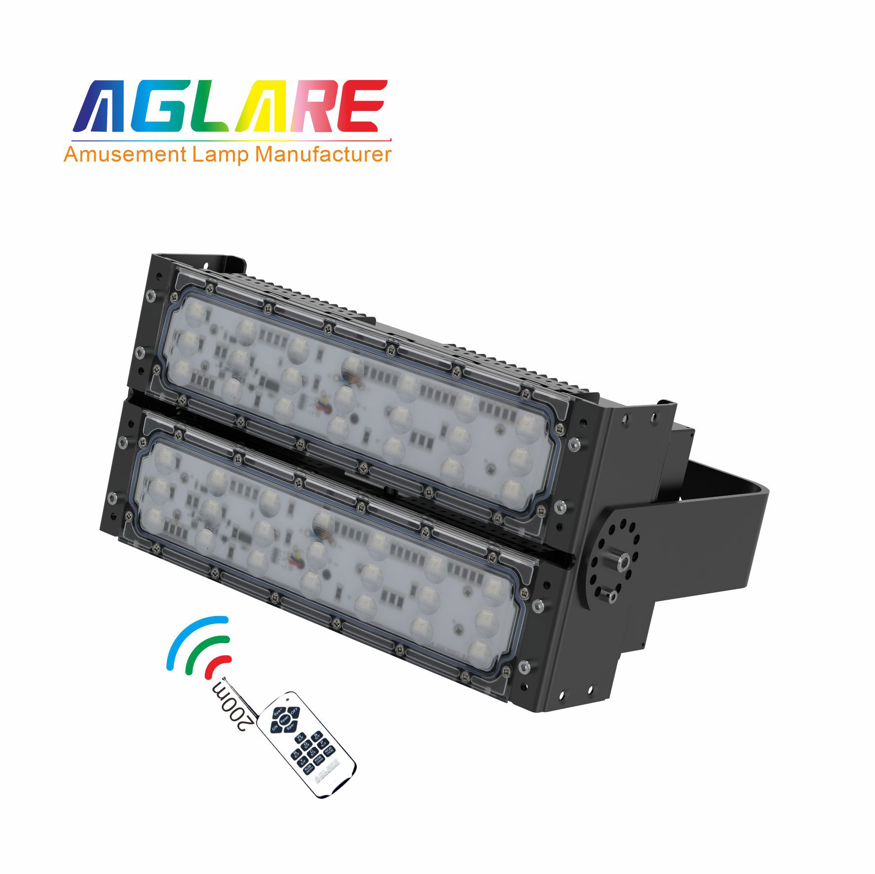 100W LED彩色泛光灯 RGB投光灯带？仄